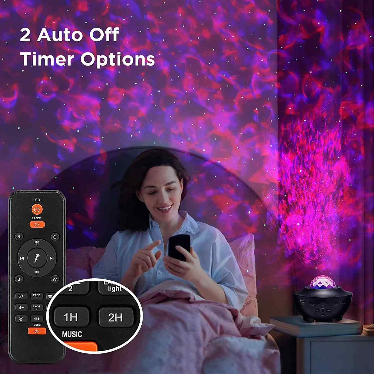 Smart LED Projector Sensory Light LED Night Starry Sky Wall Lights for Baby Kids Room Bedroom Decor Symphony RGB Atmosphere Lamp