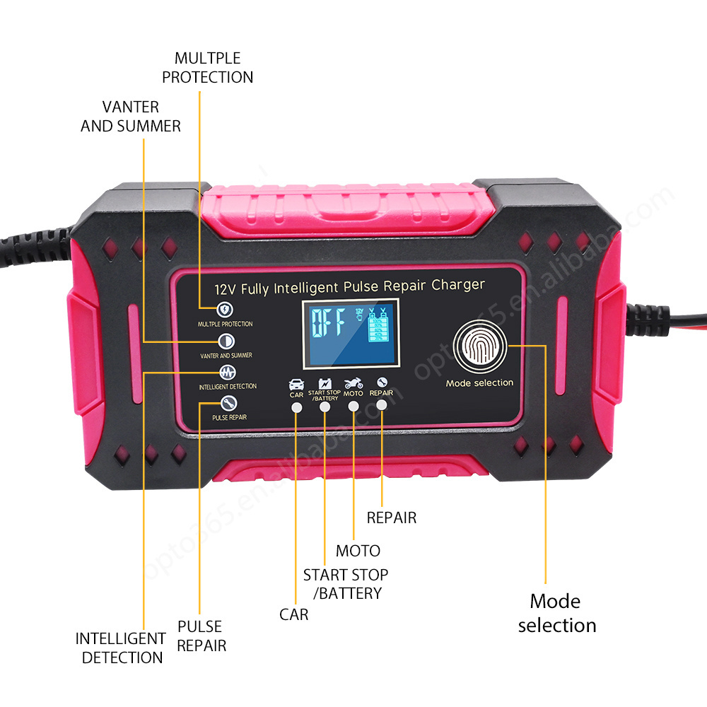 Intelligent Repair Smart Rapid Battery Charger 12V 24V General Motors Motorcycle 10A Fast Lead Acid Automatic Battery Charger