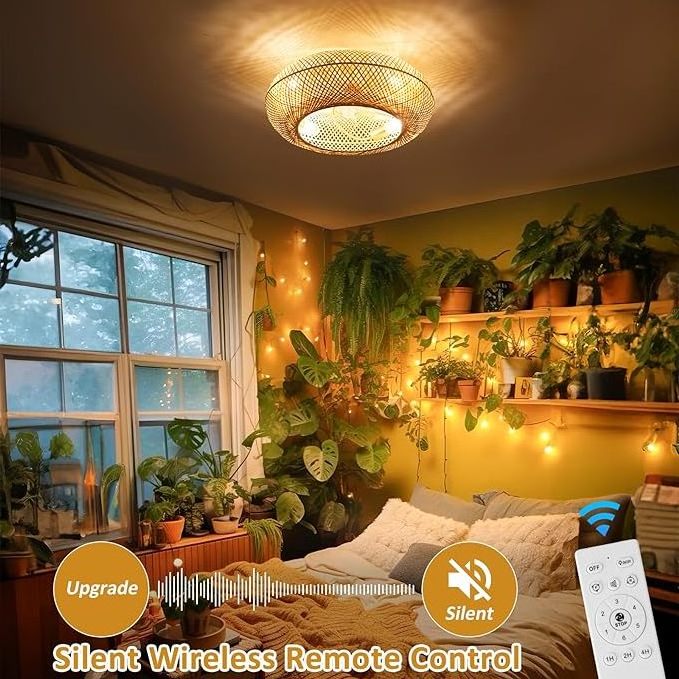 Wholesale Boho Caged Ceiling Fan Light With Remote Controller For  Lounge Bedroom Hotel Bar Retro American Cage Ceiling Fan Lamp