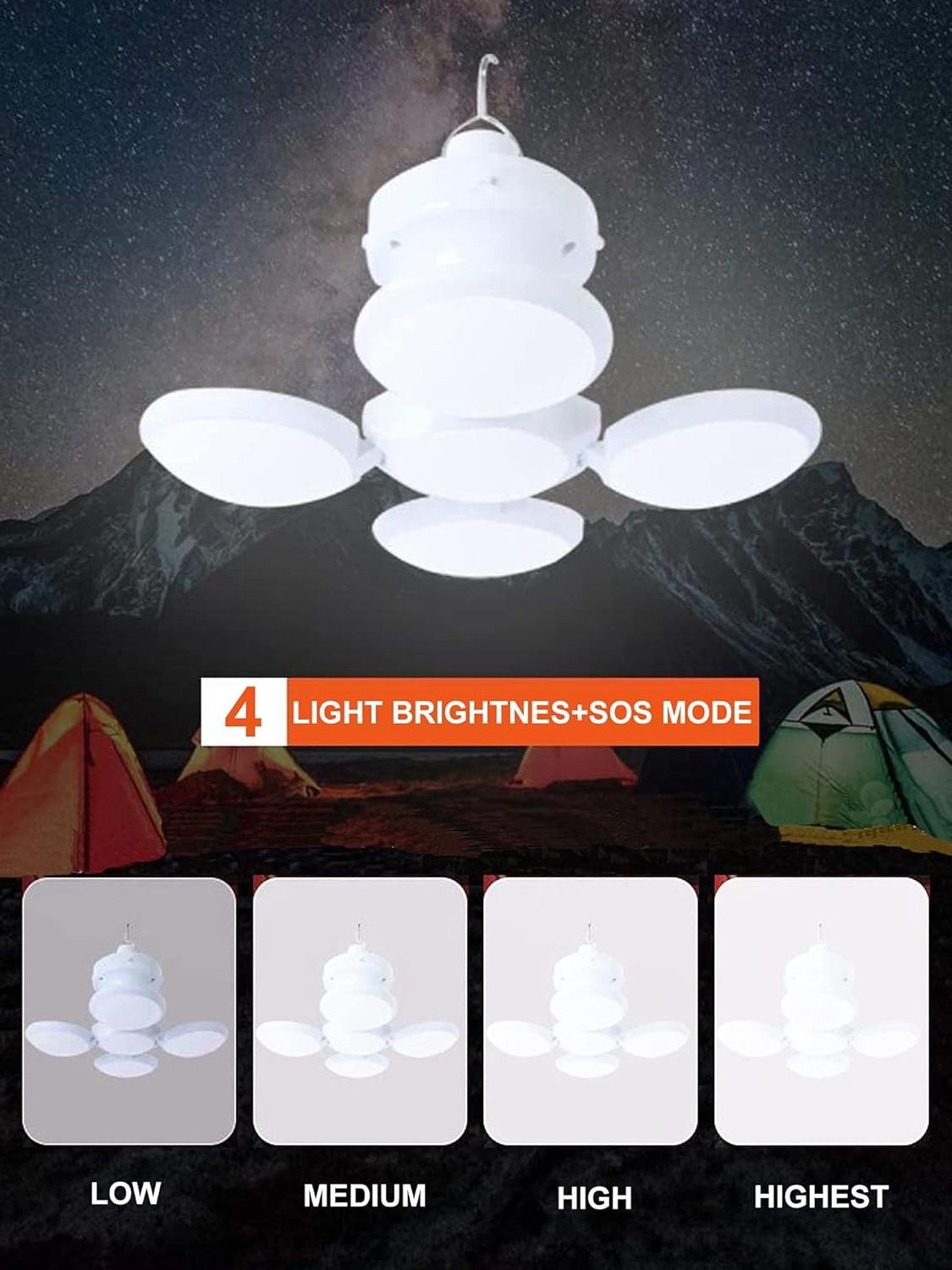 Solar Outdoor Football Lights Folding Portable USB Charge Search Light With Hanging Hook Tent Led Emergency Lights Rechargeable