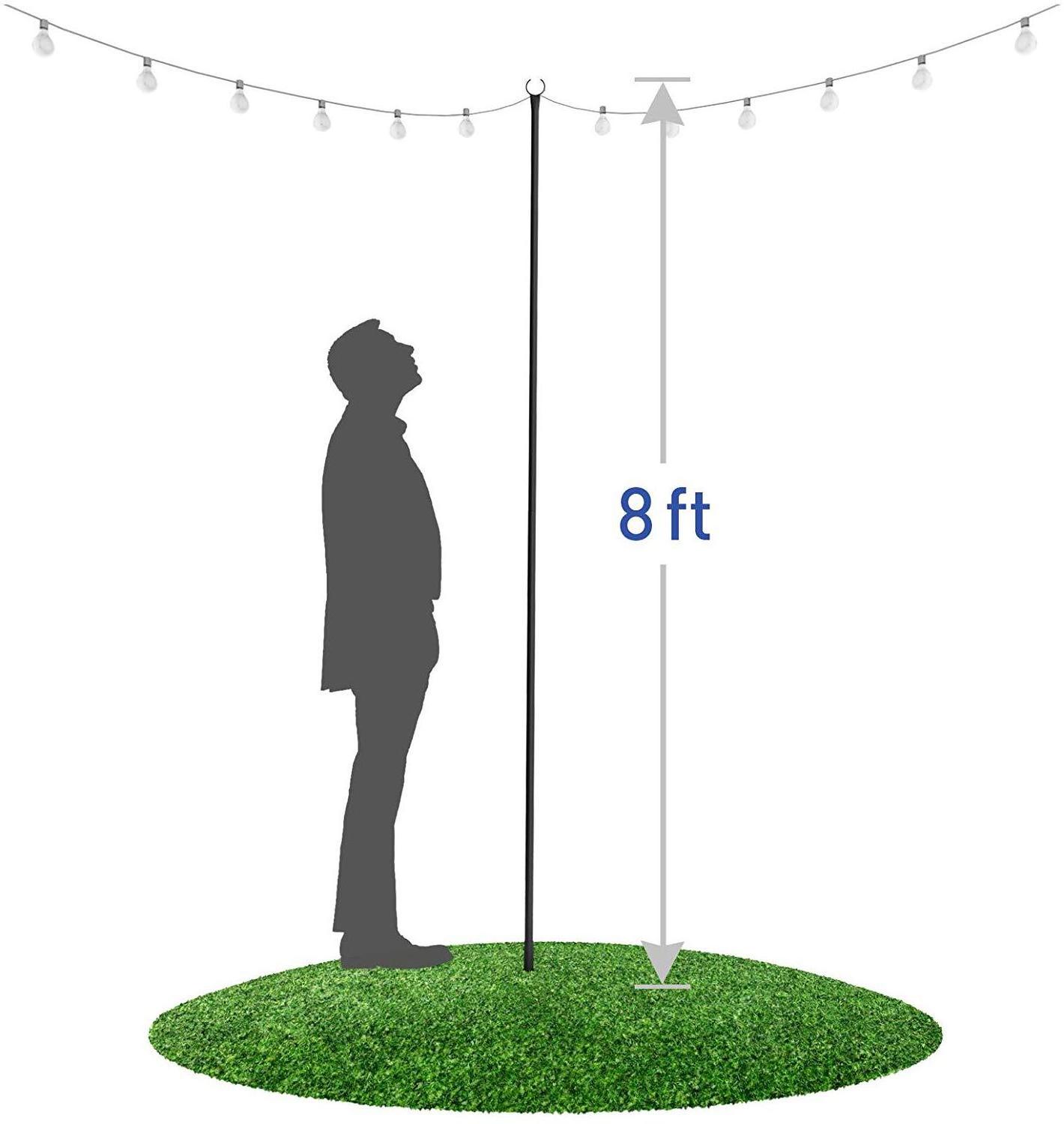 LED String Lamp Poles Patio Garden Outside Backyard Party Camping Telescopic Aluminum Metal Solar Outdoor String Light Pole