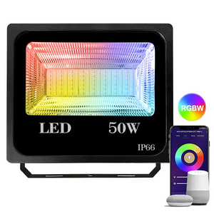 Supper Bright Smart WIFI LED Flood Lights 50W RGBW Color Changing Outdoor Waterproof Stage Wall Washer Garden LED Flood Light