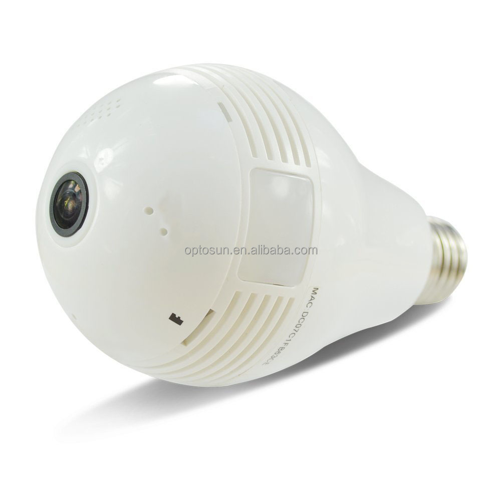 Smart Bulb Security Camera 2K 3MP 360 Degree Panoramic 2.4G Wifi Camera Wireless Wifi Light Bulb Camera