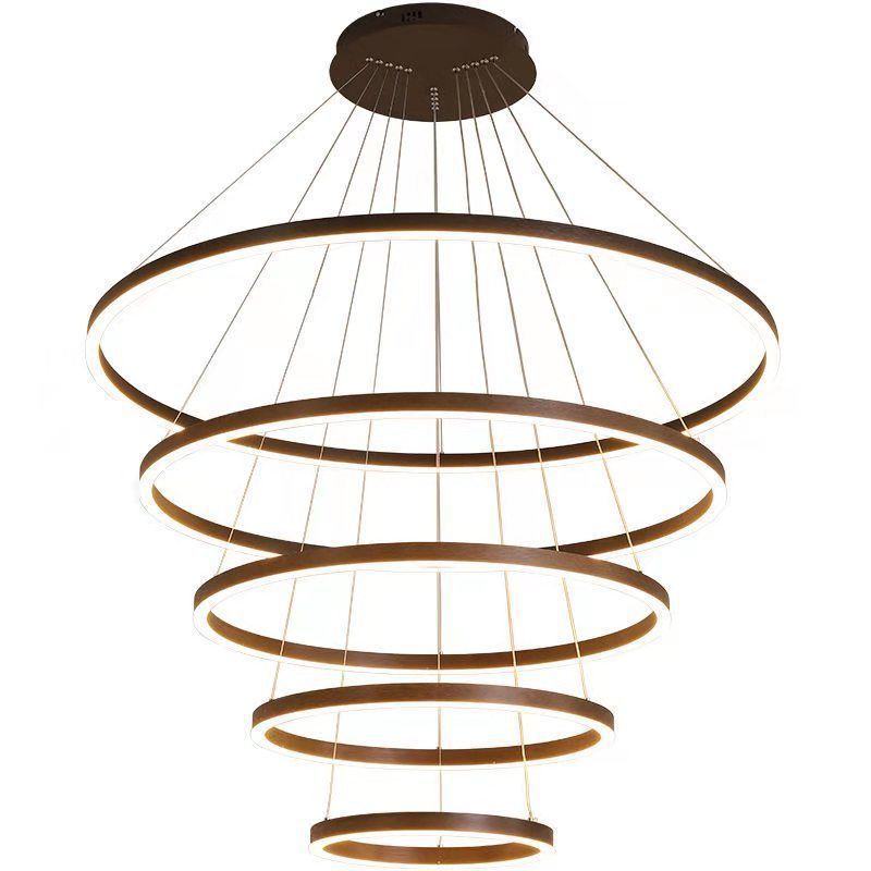 Ceiling Round Hanging Acrylic Modern Led Pendant Light Fixtures Dimmable Dining Room Bedroom Ring Chandeliers Pendant Lights