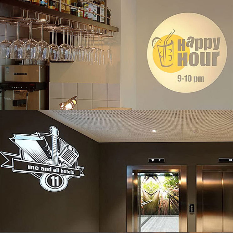 OEM ODM Custom Laser Logo Projector Rotating Advertising Indoor HD Outdoor Sign Static Gobo Building LED Logo Projector Light