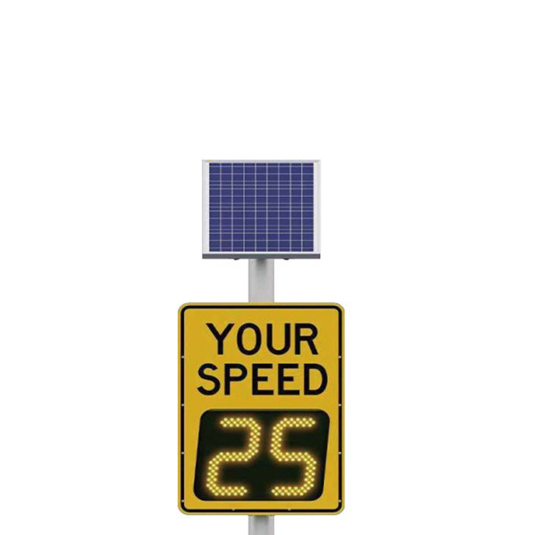 OPT-23 Portable Radar Speed Signs Solar Powered Traffic Control Roadway Safety Colorful Solar Radar Speed Limit Sign