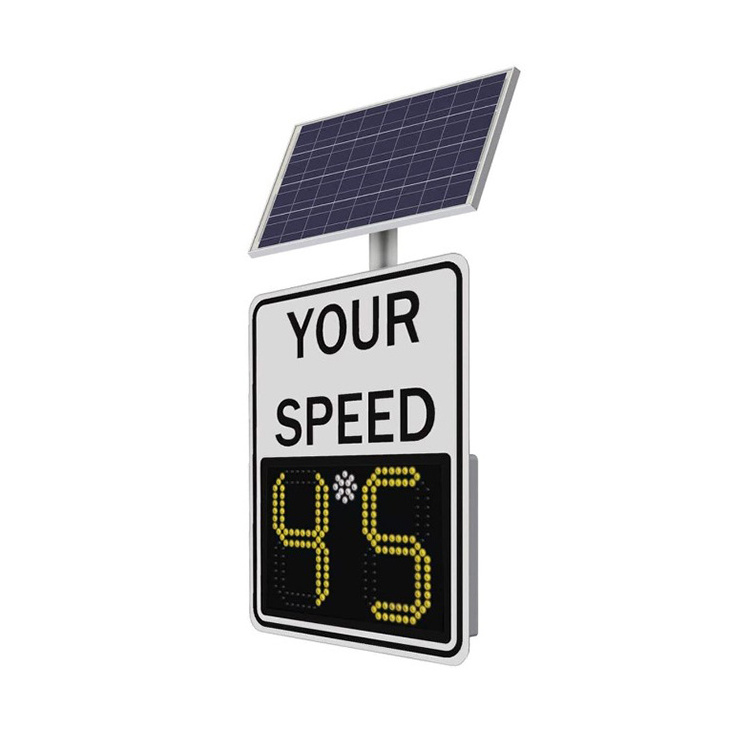 OPT-23 Portable Radar Speed Signs Solar Powered Traffic Control Roadway Safety Colorful Solar Radar Speed Limit Sign