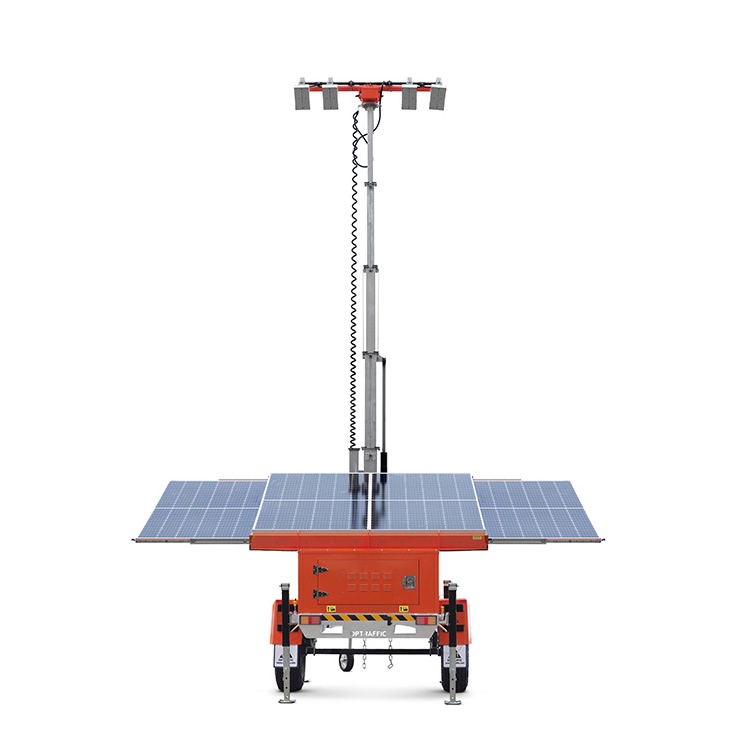 LED Mobile Cctv Camera Trailer Mounted Solar Light Tower Powered Light Tower