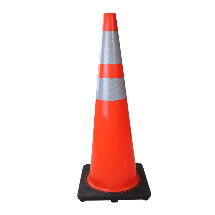 36 inch Fluorescent Orange 900mm Road Traffic Flat PVC safety cone