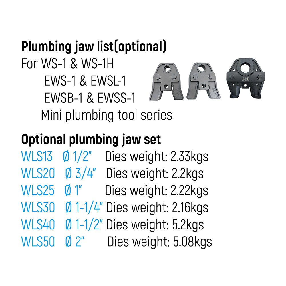 MWS-1 MWS-2 plumbing battery crimping tools