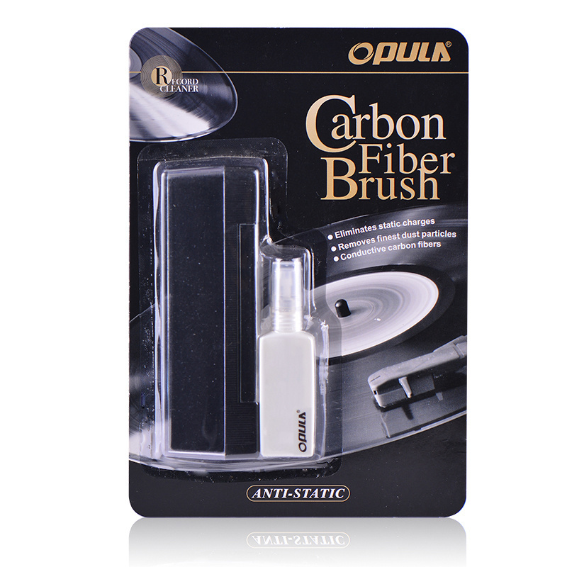 4 in 1 OPULA Audio Record Cleaner Brush - Vinyl Cleaning Carbon Fiber Anti-Static Record Brush