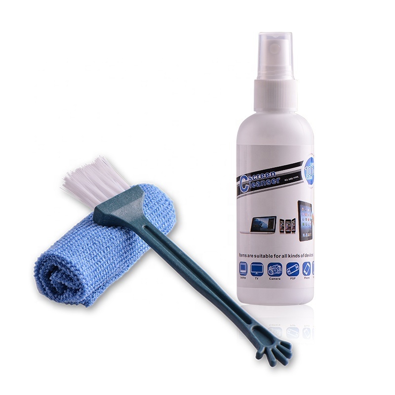 LCD Screen Cleaner Kit 3 in 1 lcd screen spray cleaner With Spray Cloth brush clean tool