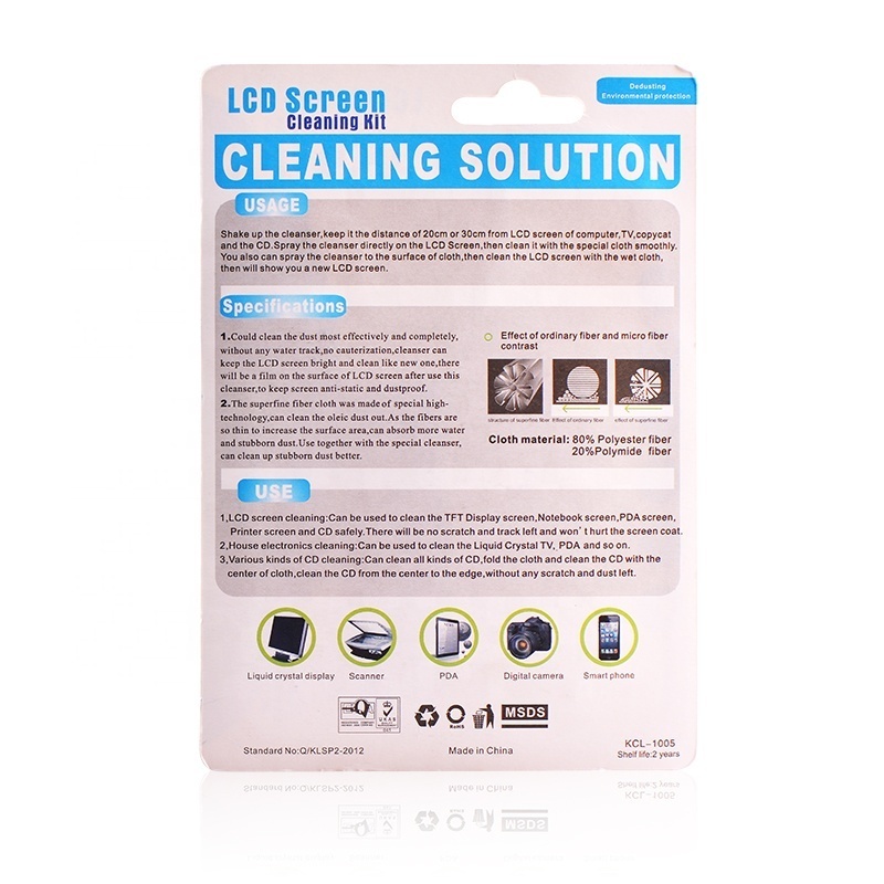 OPULA KCL-1005 LCD Screen Cleaner Kit 3 in 1 lcd screen spray cleaner With Spray Cloth brush clean tool Phone Cleaner