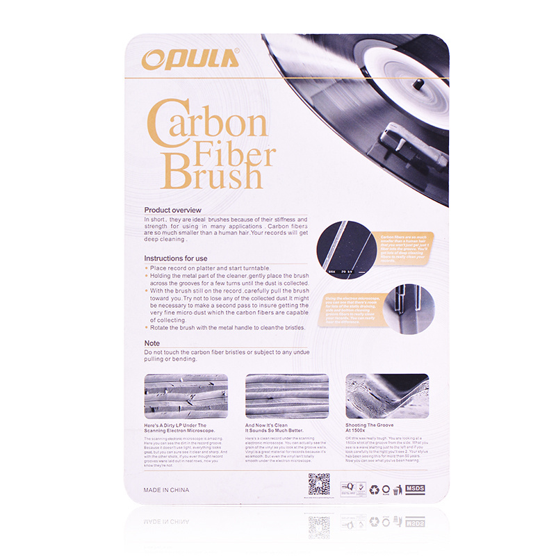 4 in 1 OPULA Audio Record Cleaner Brush - Vinyl Cleaning Carbon Fiber Anti-Static Record Brush