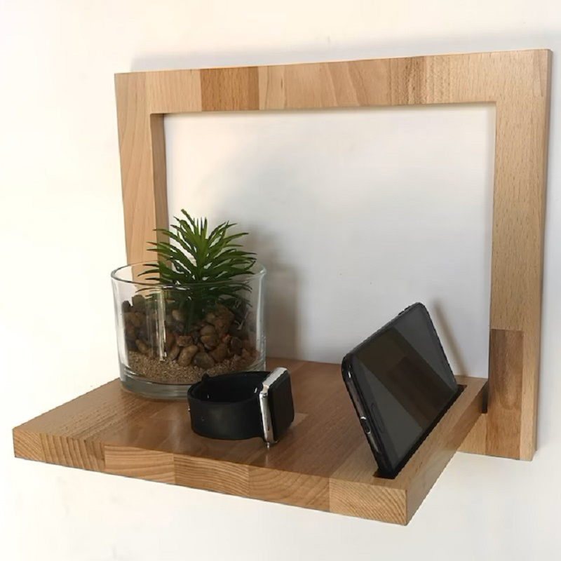 Home Wall Decor Floating Night Stand Bedside Table Wall Organizer Shelf Planter Stand with Phone Holder