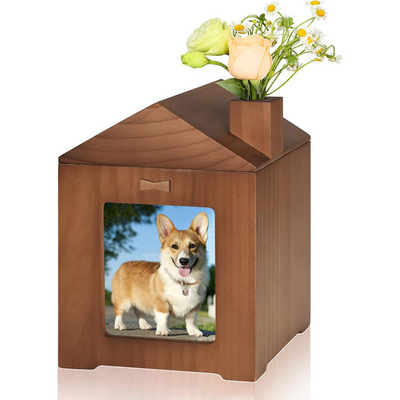 Wholesale  Memorial Urn Wooden-Dog Cat Wood Box Ashes for Dogs Cremation Urns Cats pet coffins and urns