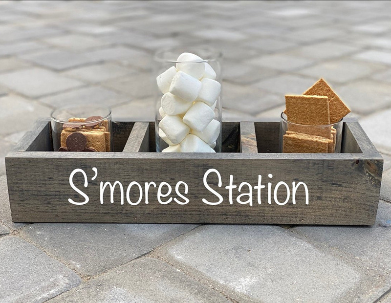 Family Party Smores Roasting Bar Station Smore Kit Dessert Station Tray for Wedding Camping BBQ Gift