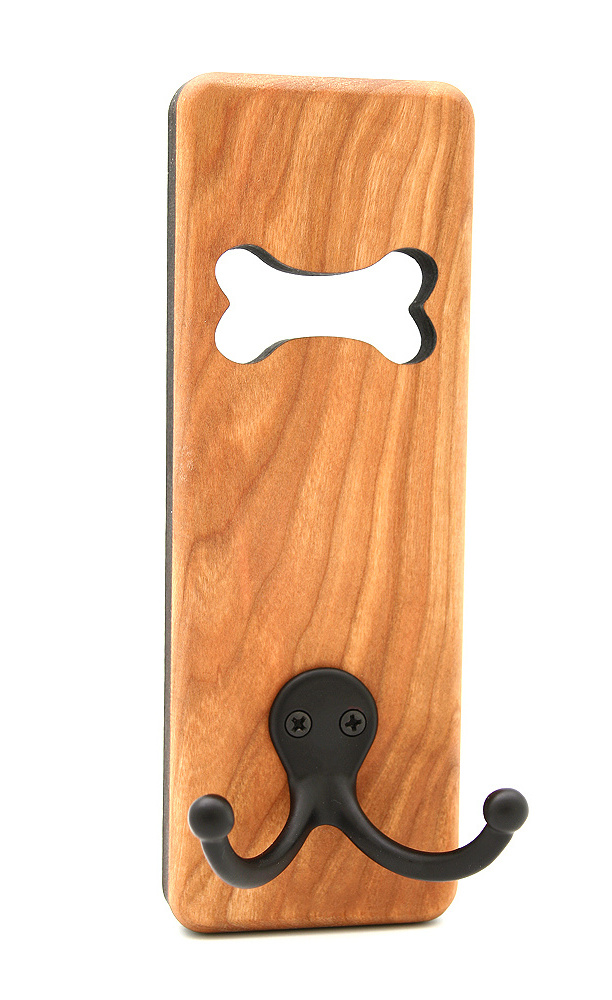 Wood Dog Leash for Wall Laser Cut Paw Design Wooden Wall Mounted Dog Leash Hanger