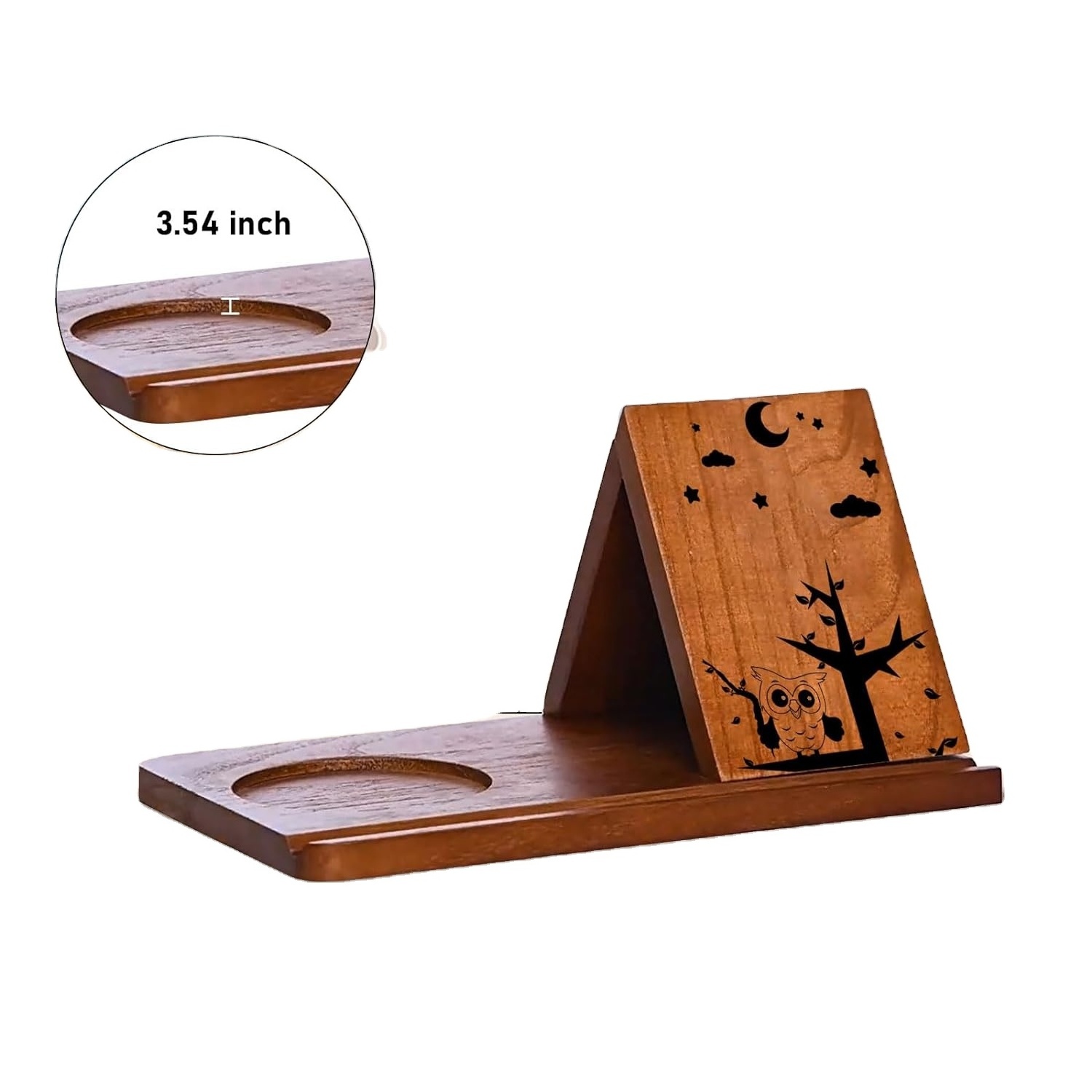 Home Office Multi-Functional Wooden Book Holder Stand Wood Triangle Book Stand