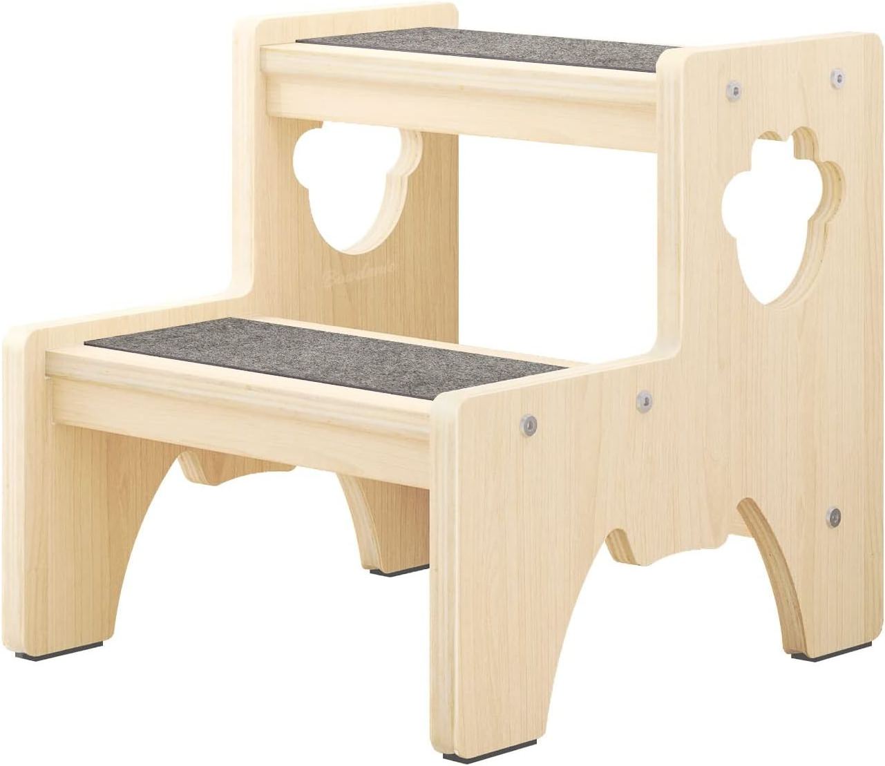 Wood Children's Wooden Toddler Stool Adult Two-step Stool for Living Room Bedroom Kitchen Bathroom