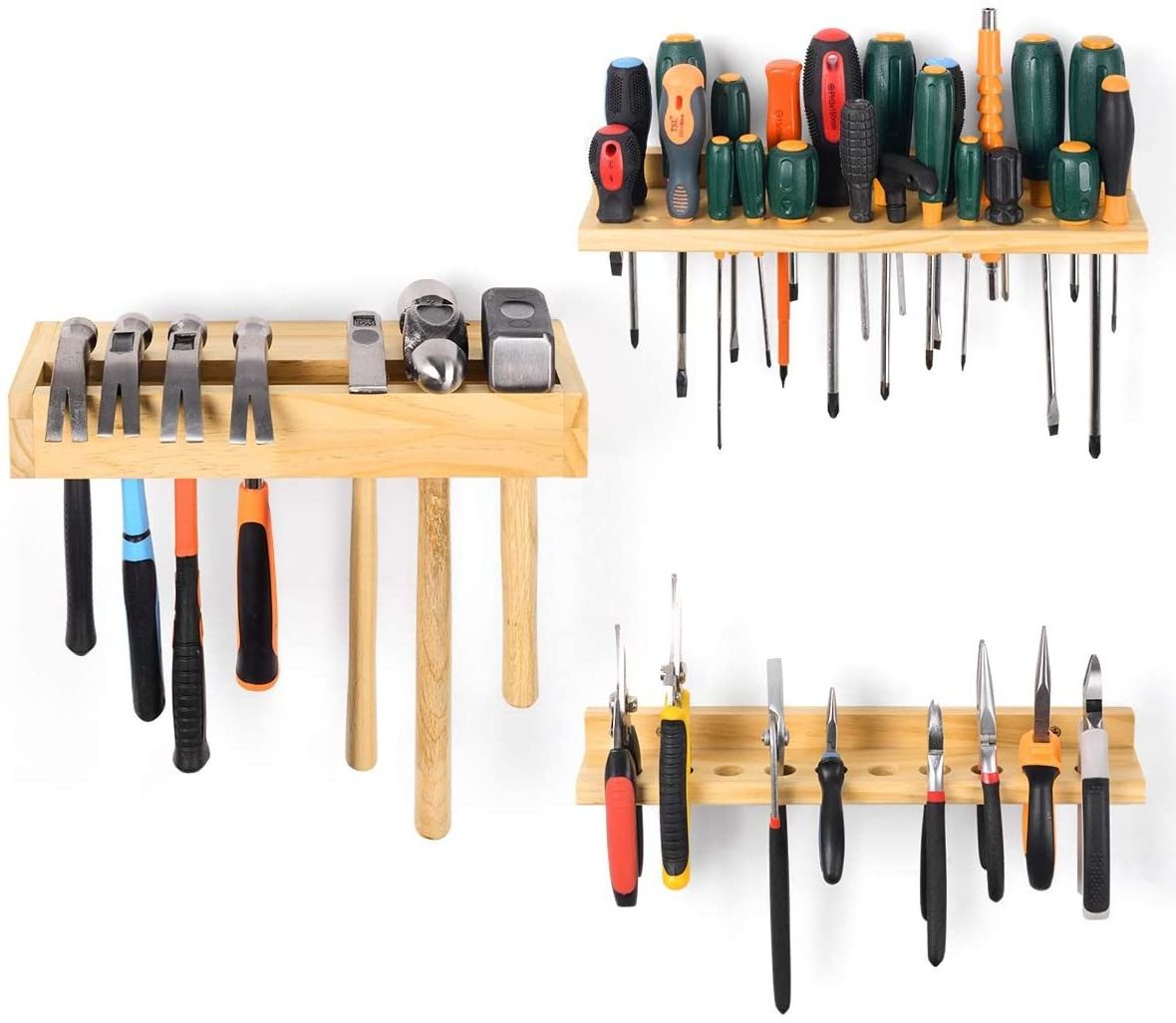 Screwdriver Pliers Hammer Rack, Wall Mounted Tools Organizers and Storage for Garage, Workshop wall mounted hanger