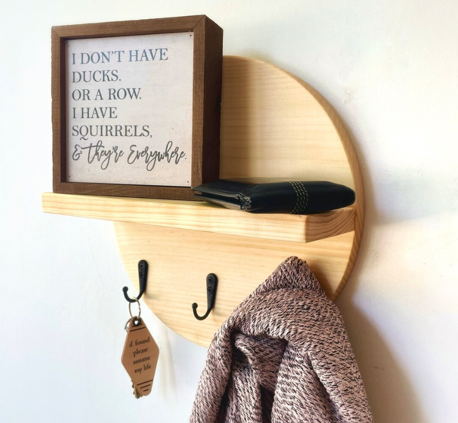 Circle Key Holder Wall Shelf Entryway Shelf Entryway Hook Organizer