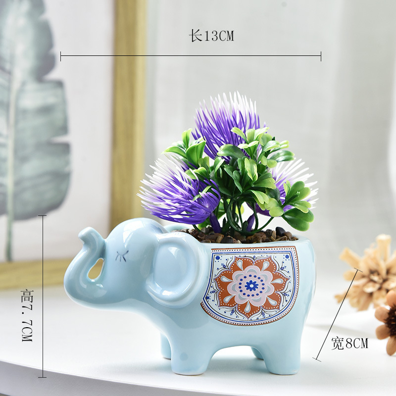 Nordic Cute Little Elephant Small Animal Flower pot Succulent Planter Wholesale Ceramic Plant Pots without plant