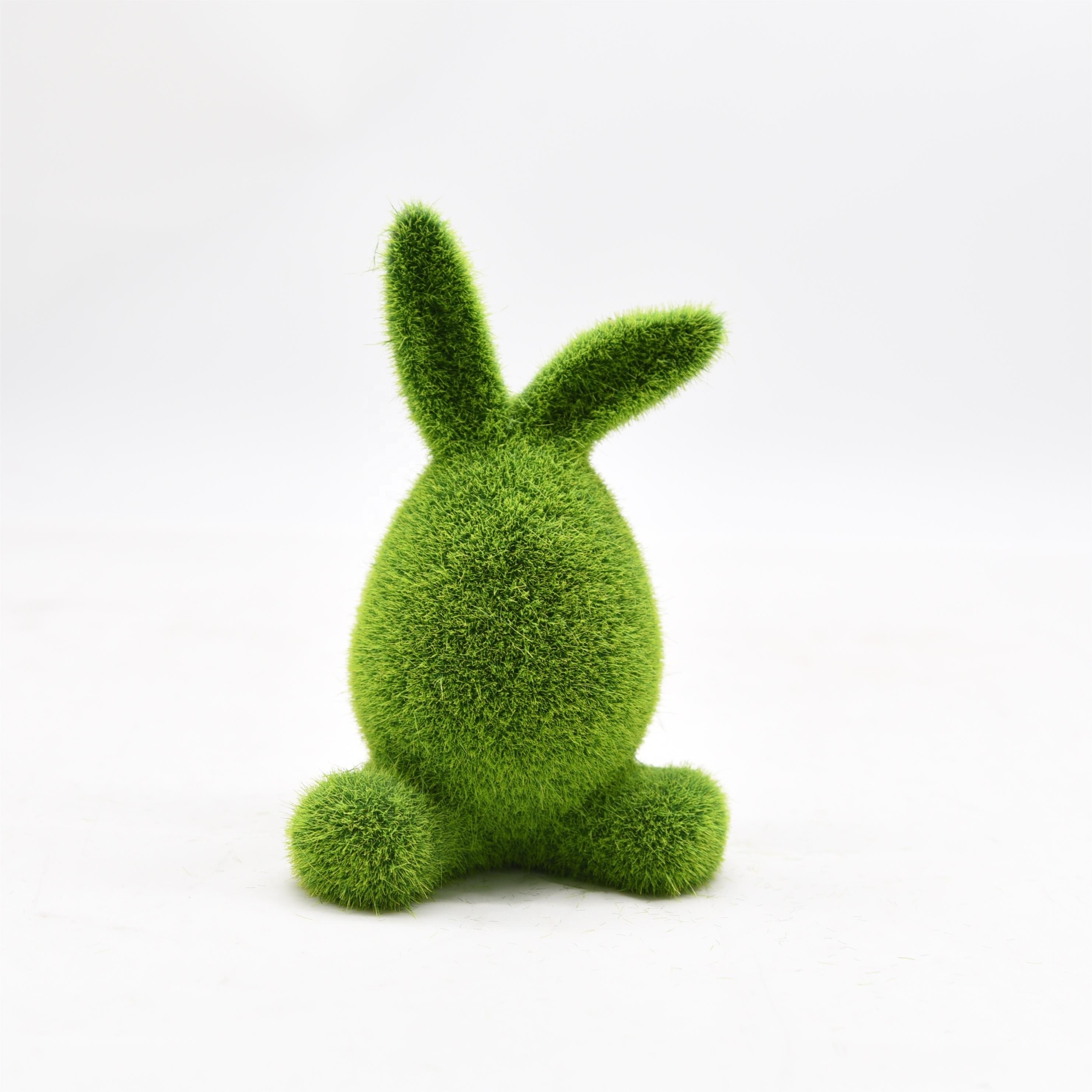 Easter Flocking Rabbit Large Flocking Moss Grass Bunny Statue Party Decoration Angel Oral Decal Low Moq Easter Products Glossy