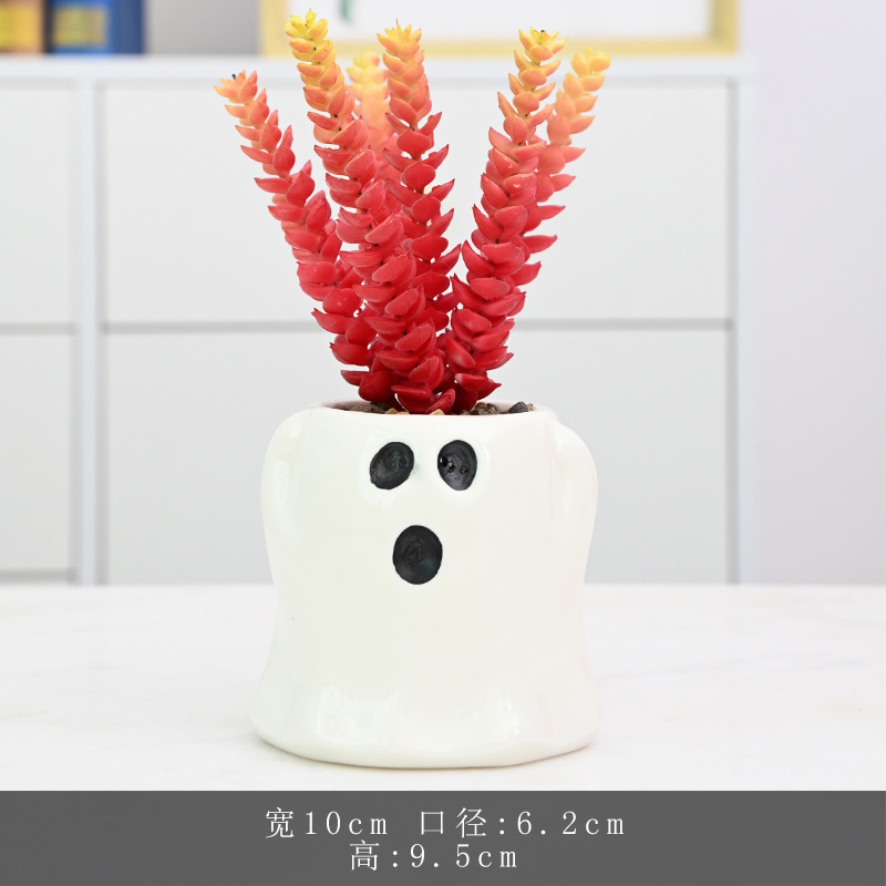 Planter succulent Plant Pots Halloween Holiday Ghosts Flowerpots Cute Cartoon Design Ceramic Pots (without plant)