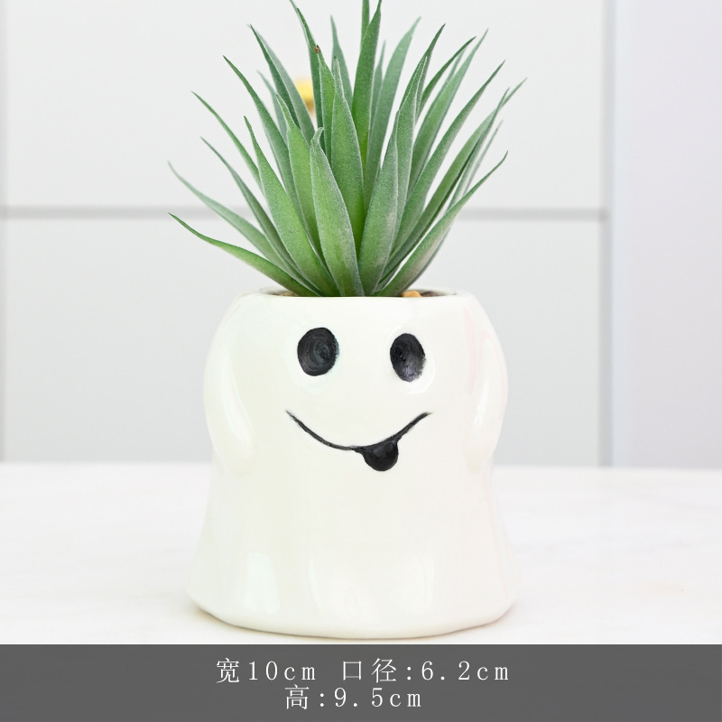 Planter succulent Plant Pots Halloween Holiday Ghosts Flowerpots Cute Cartoon Design Ceramic Pots (without plant)