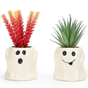 Planter succulent Plant Pots Halloween Holiday Ghosts Flowerpots Cute Cartoon Design Ceramic Pots (without plant)