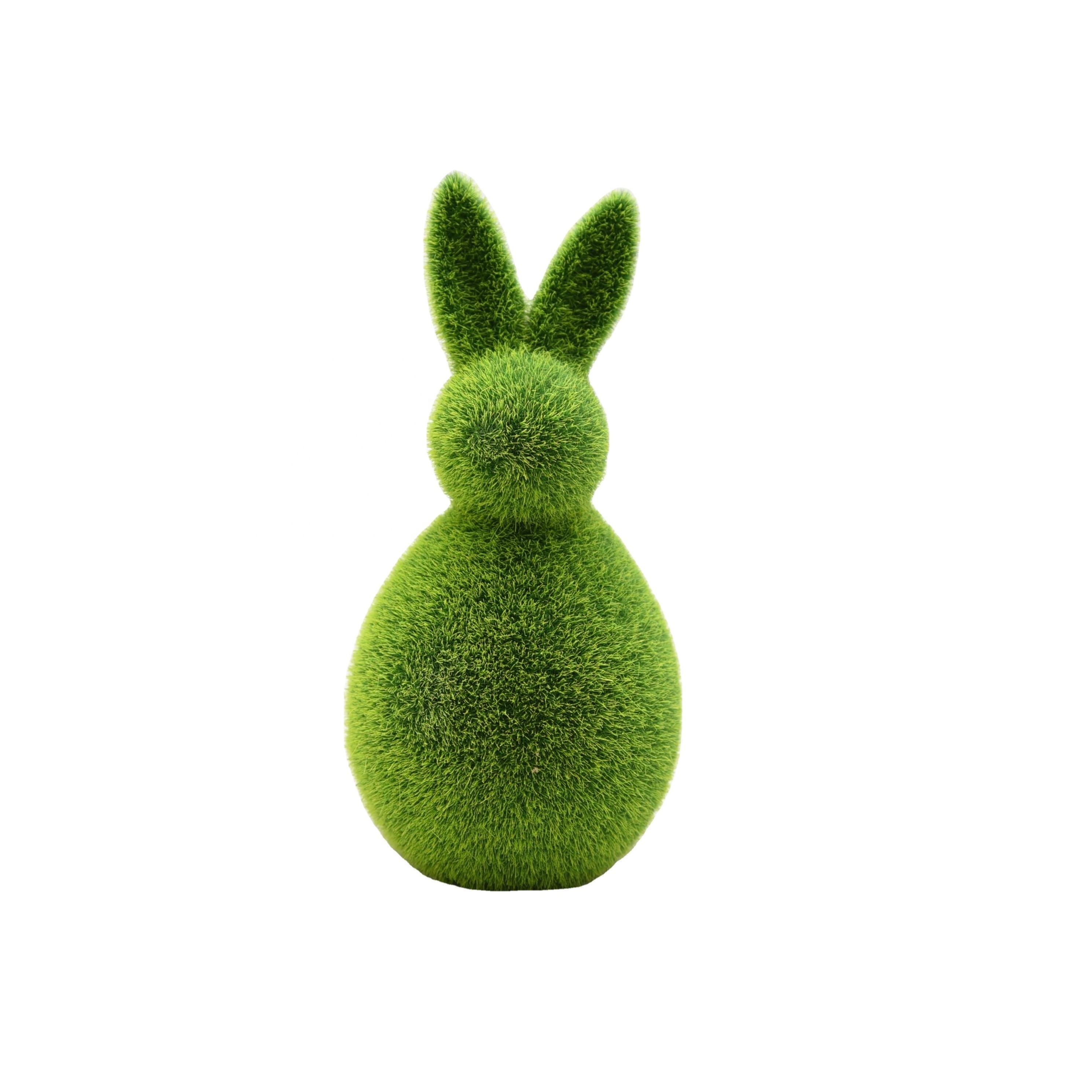 Easter Flocking Rabbit Large Flocking Moss Grass Bunny Statue Party Decoration Angel Oral Decal Low Moq Easter Products Glossy