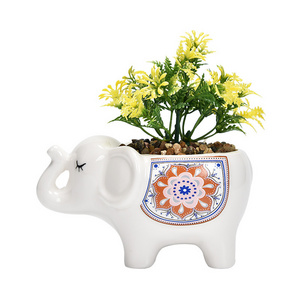 Nordic Cute Little Elephant Small Animal Flower pot Succulent Planter Wholesale Ceramic Plant Pots without plant