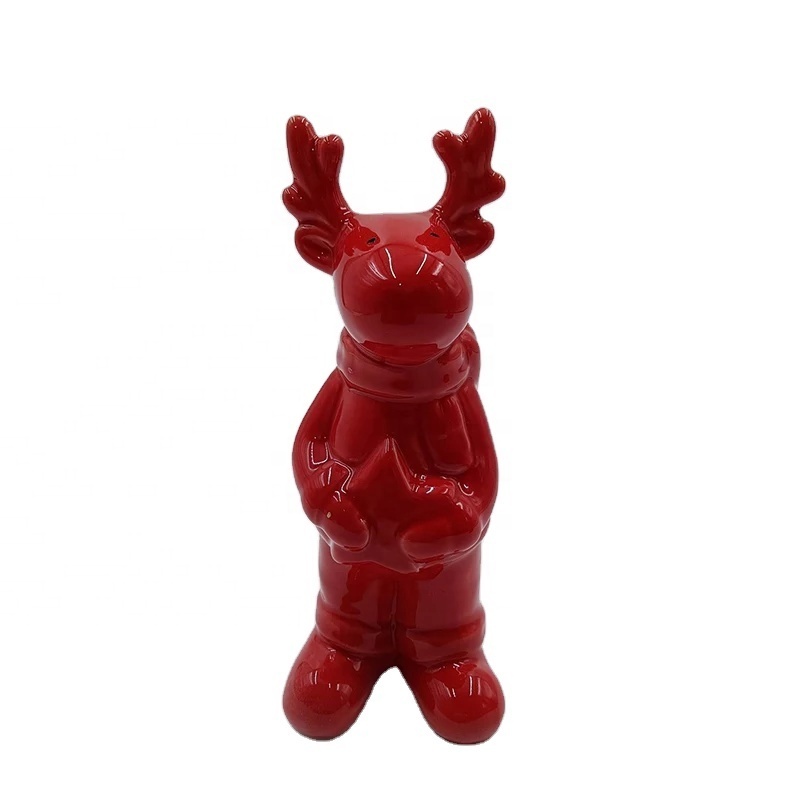 Deer Statues Christmas Reindeer Figurines Ornaments Living Room TV Cabinet Wine Cabinet Gifts for Home Decoration