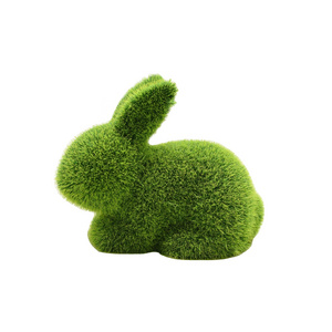 Easter Flocking Rabbit Large Flocking Moss Grass Bunny Statue Party Decoration Angel Oral Decal Low Moq Easter Products Glossy