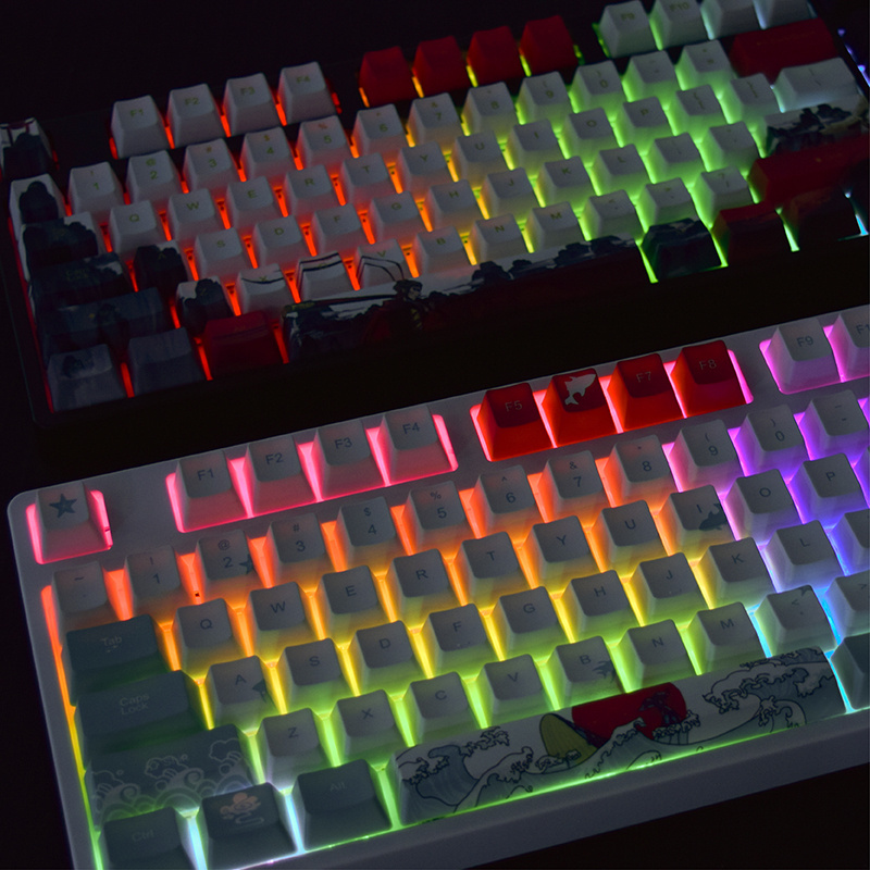 AFLION High Quality 87 Keys Mechanical Keyboard Waterproof Colorful Light Full Anti-Ghost Metal Panel For Pc