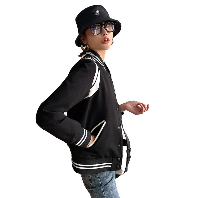 Factory Design wholesale Long Sleeves blank women Baseball Jacket Sport Wear Varsity Jacket