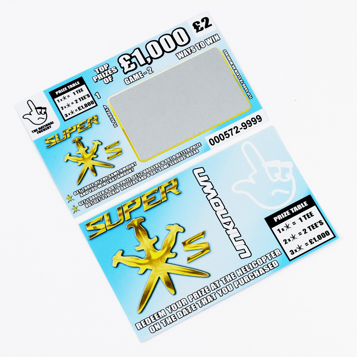 Custom Printing Gambling Tickets Scratch off Cards Pull Tab Lottery Tickets