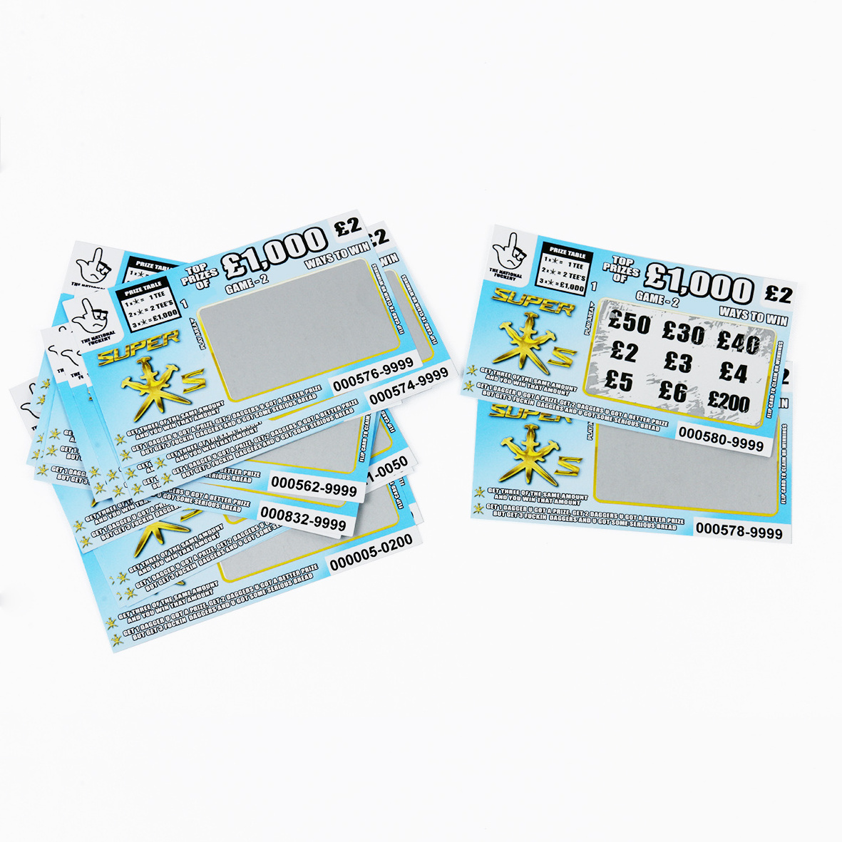 Custom Printing Gambling Tickets Scratch off Cards Pull Tab Lottery Tickets