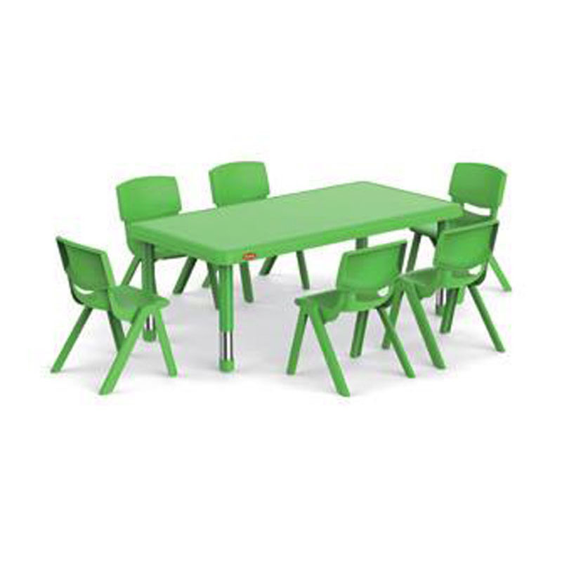 Modern Yellow Color Kids Adjustable Table Chair Sets Preschool Kids Plastic Kindergarten Furniture