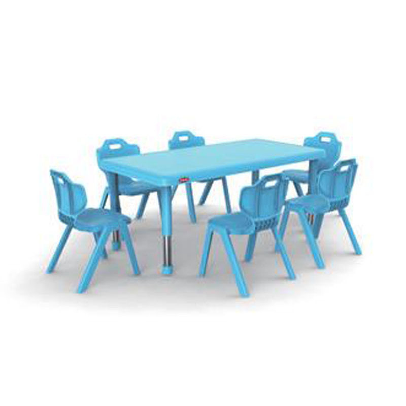 Modern Yellow Color Kids Adjustable Table Chair Sets Preschool Kids Plastic Kindergarten Furniture