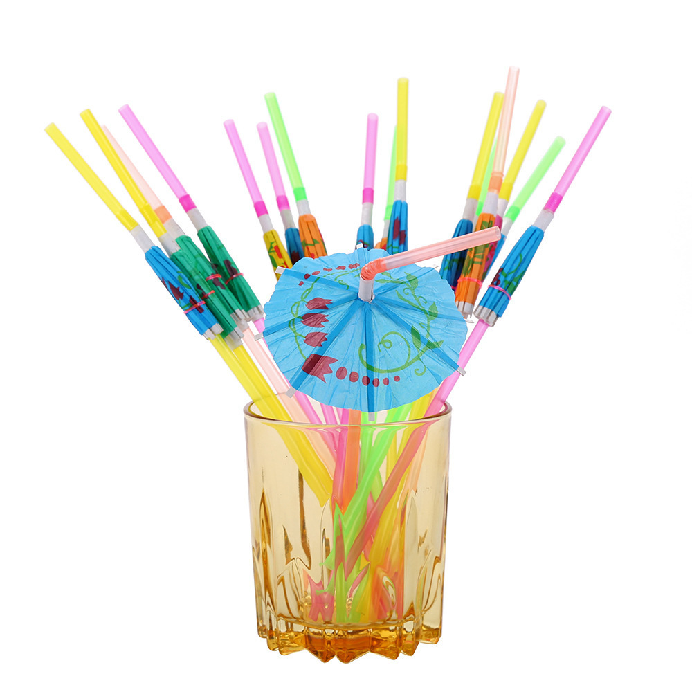 Wholesale Disposable Decorative Creative Paper Cocktail Umbrella Picks Customized Paper Umbrella straw for Drink for Food