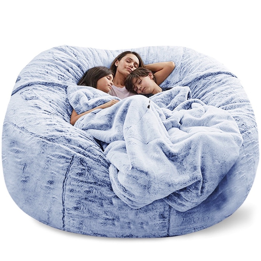 Oversized Huge Recliner Sofa Fat Sac Bean Bag Chair Modern Extra Large Fur Bed Bean Bag Couch Seat Without Filling