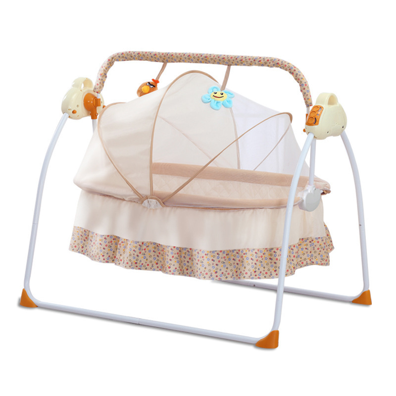 2023 Newest New Baby Cradle Swing Electric Baby Crib Bedding Set Sleeping Basket /baby Bed Multi-function Shaking Kids Cot Bassi