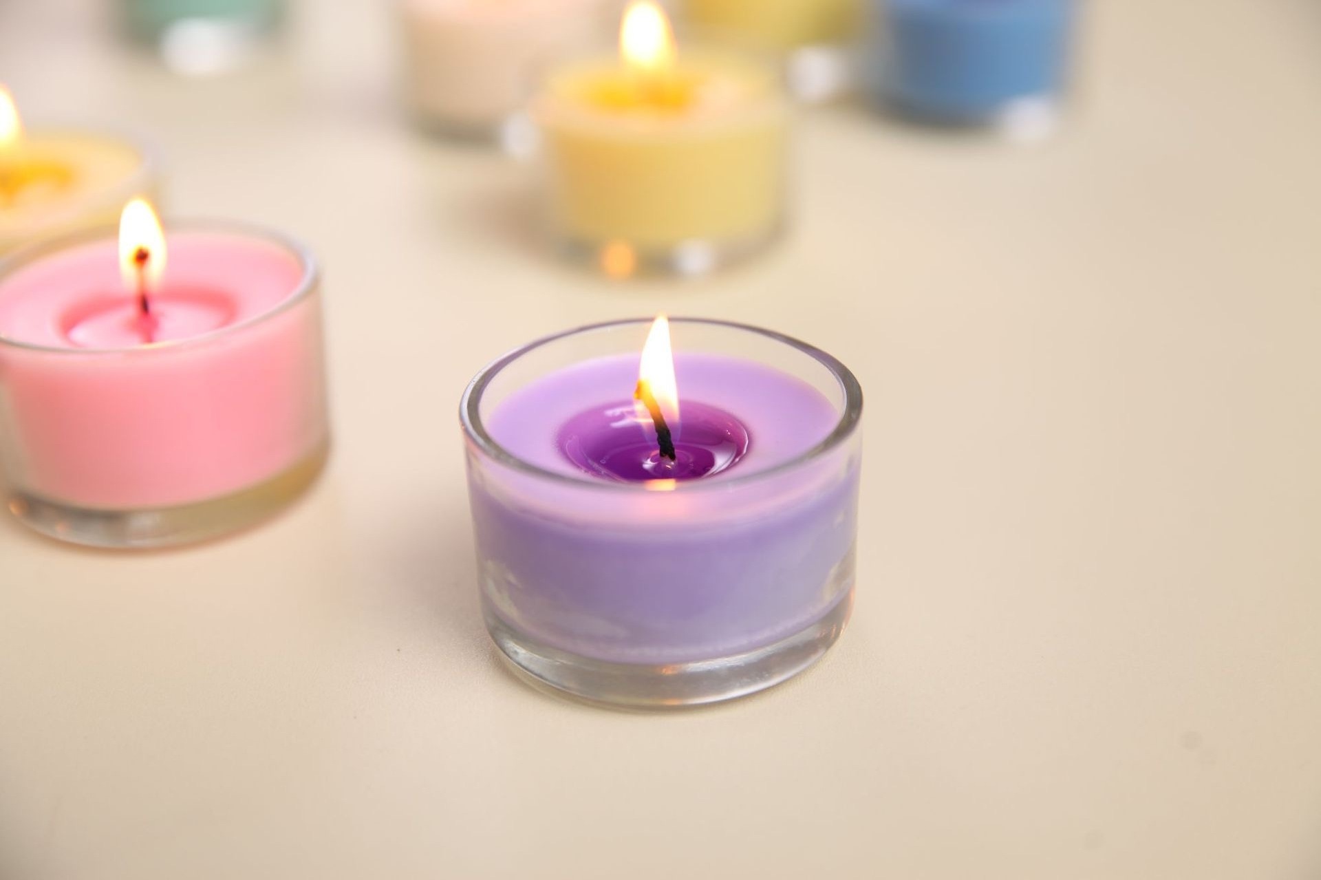 Wholesale Scented Small Cup Glass Tea Light Candles