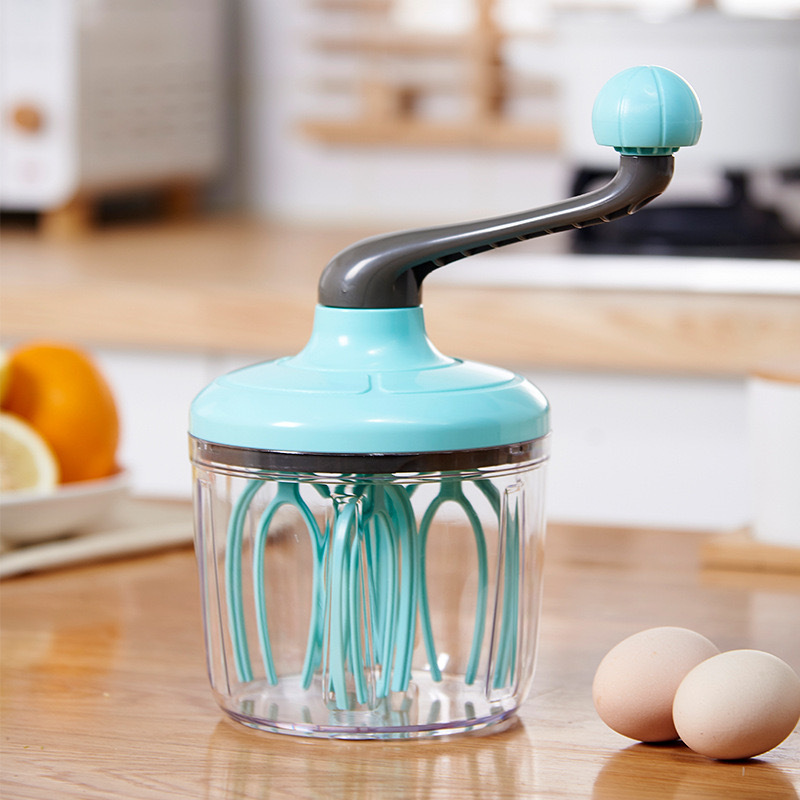 Hand Push Mixer Stirrer Hand Crank Push Whisk Blender Plastic Egg Whisk For Egg Beater Milk Frother For Blending Whisking