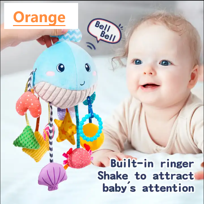 Newborn Elephant Bed Bell Plush Comfort Toy Baby Stroller Rattle Teether Car Hanging Bell Baby Bed Hanging