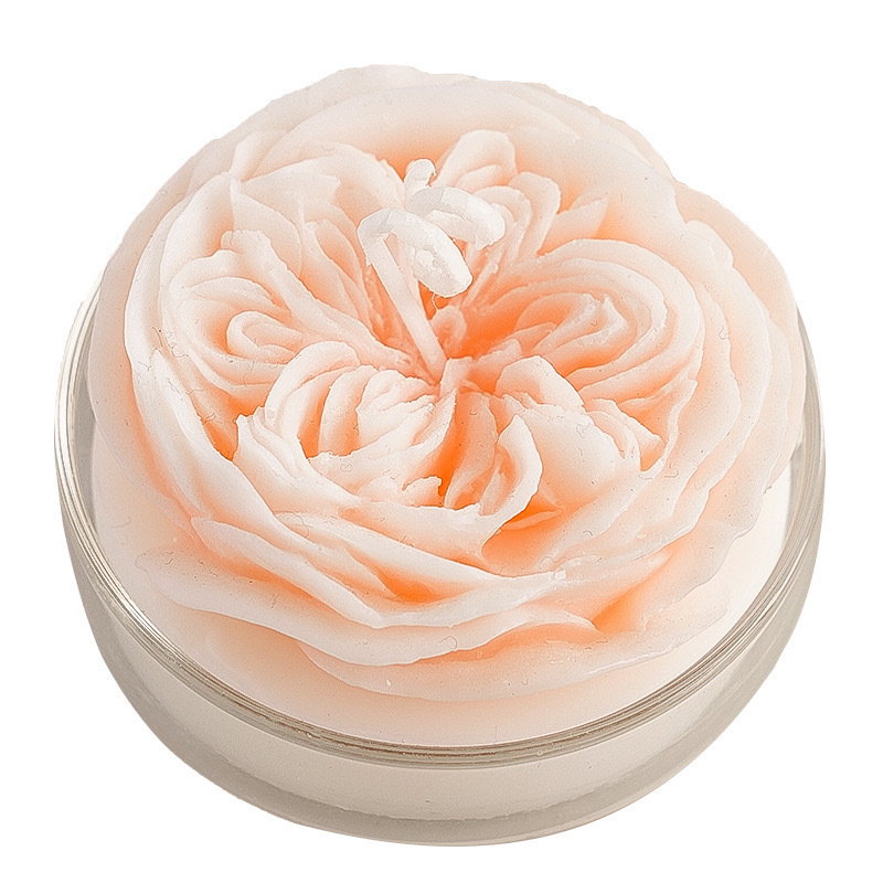 Holiday Gifts Mother's Day Gift Romantic Austin Roses Scented Candles With Glass Base Wholesale