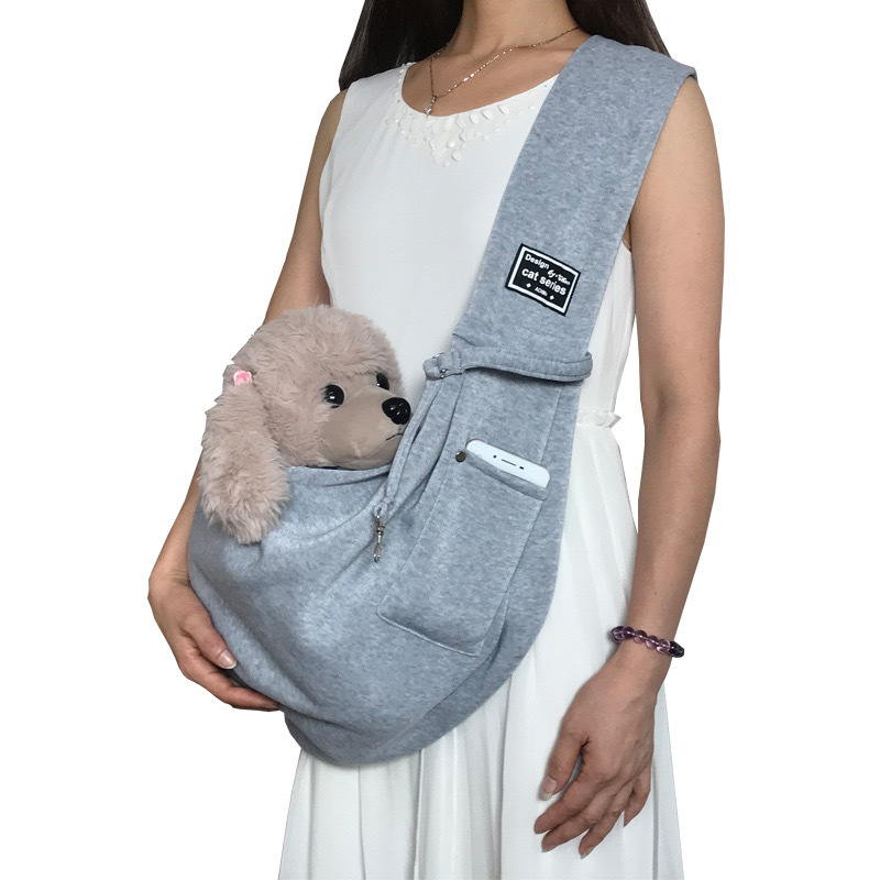 Hands Free Reversible Pet Papoose Bag With Storage Pocket Dog And Cat Sling Carrier