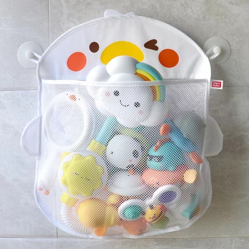 Bath Organizer Mesh Net Shower Caddy Hanging Baby Bath Toy Storage Holder With Suction